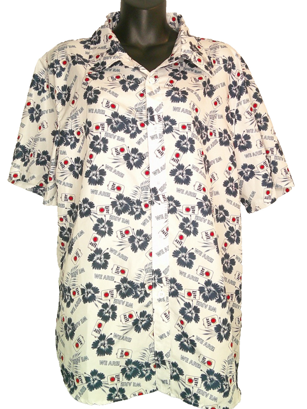 BDA Penn State, "We are" Miller Lite Short Sleeve Hawaiian Shirt - Men's Medium